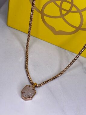 Kendra Scott Rose Gold Druzy Pendant Necklace